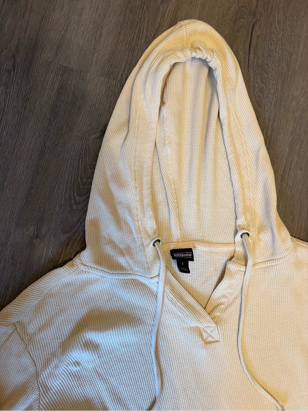Women’s Patagonia Hooded Waffle-Knit Pullover Sweater - Cream